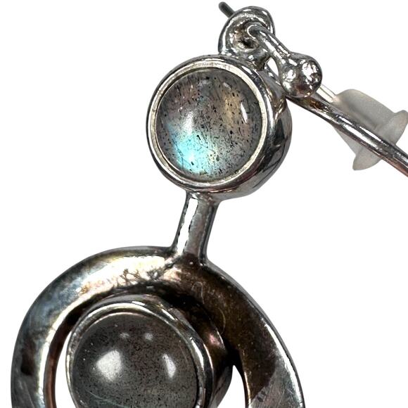 925 Sterling Silver Labradorite Dangle Round Drop Earrings Jewelry For Women's - Picture 7 of 7